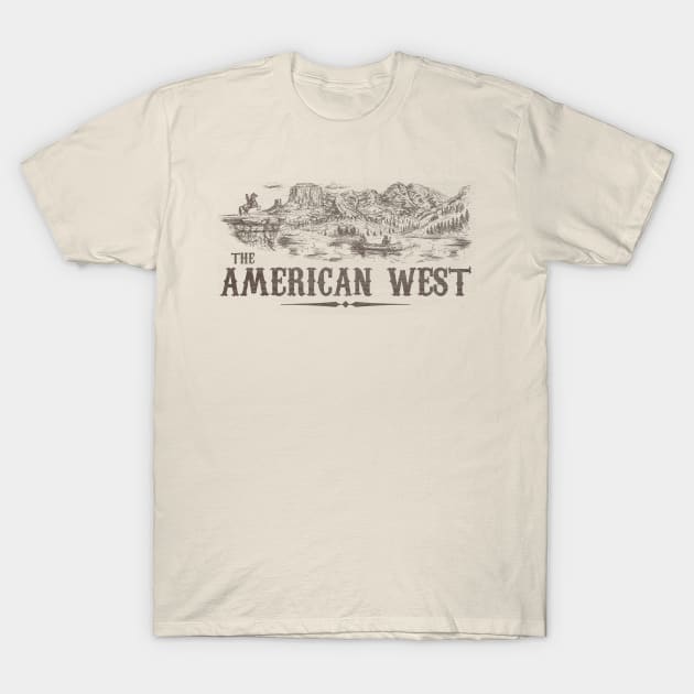 The American West, wood grain distressed T-Shirt by woodsman